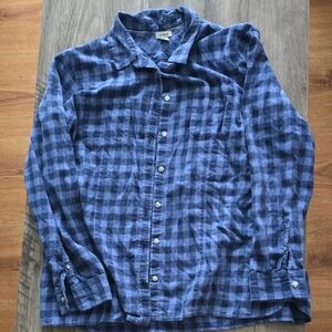 L.L. Bean Blue Checkered Button Down Shirt